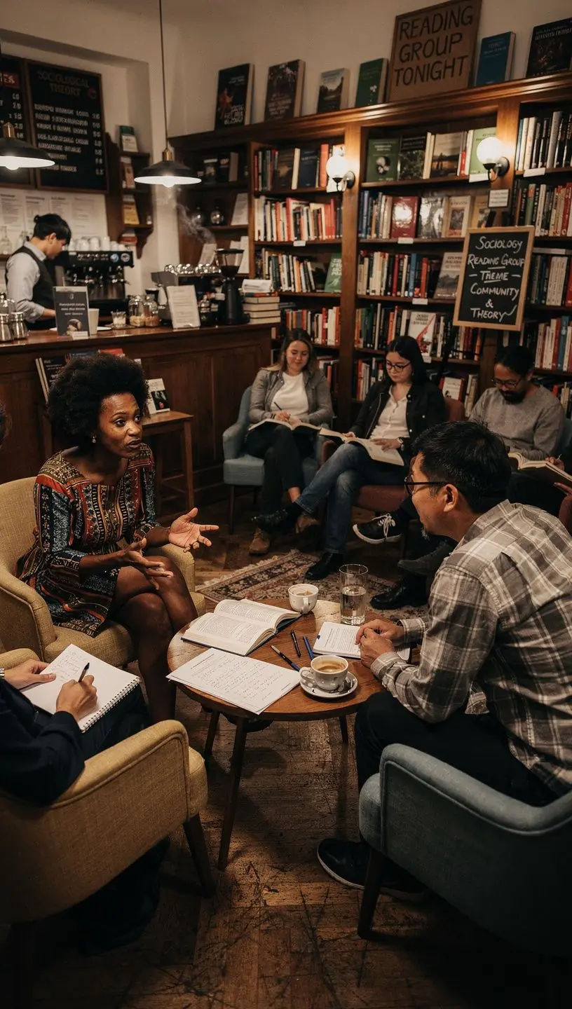 Ein Professor erklärt die verschiedenen sozialen Strukturen während einer virtuellen Vorlesung.